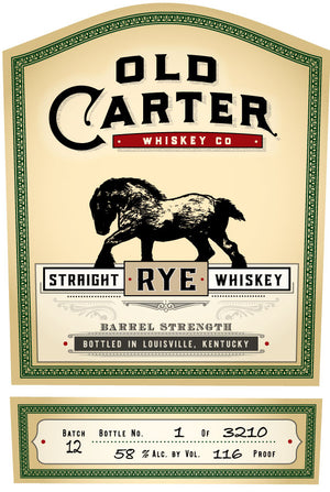 Old Carter Straight Rye Whiskey Small Batch #12 (750mL)